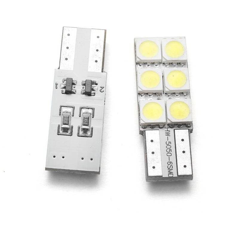 Einseitige Auto-LED-Lampe W5W T10 6 SMD 5050 CAN BUS
