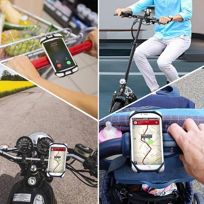 PSI-B11, Fahrrad Motorrad Silikon Handyhalterung, Universal Handy  Halterung für 4-6 Zoll Smartphone